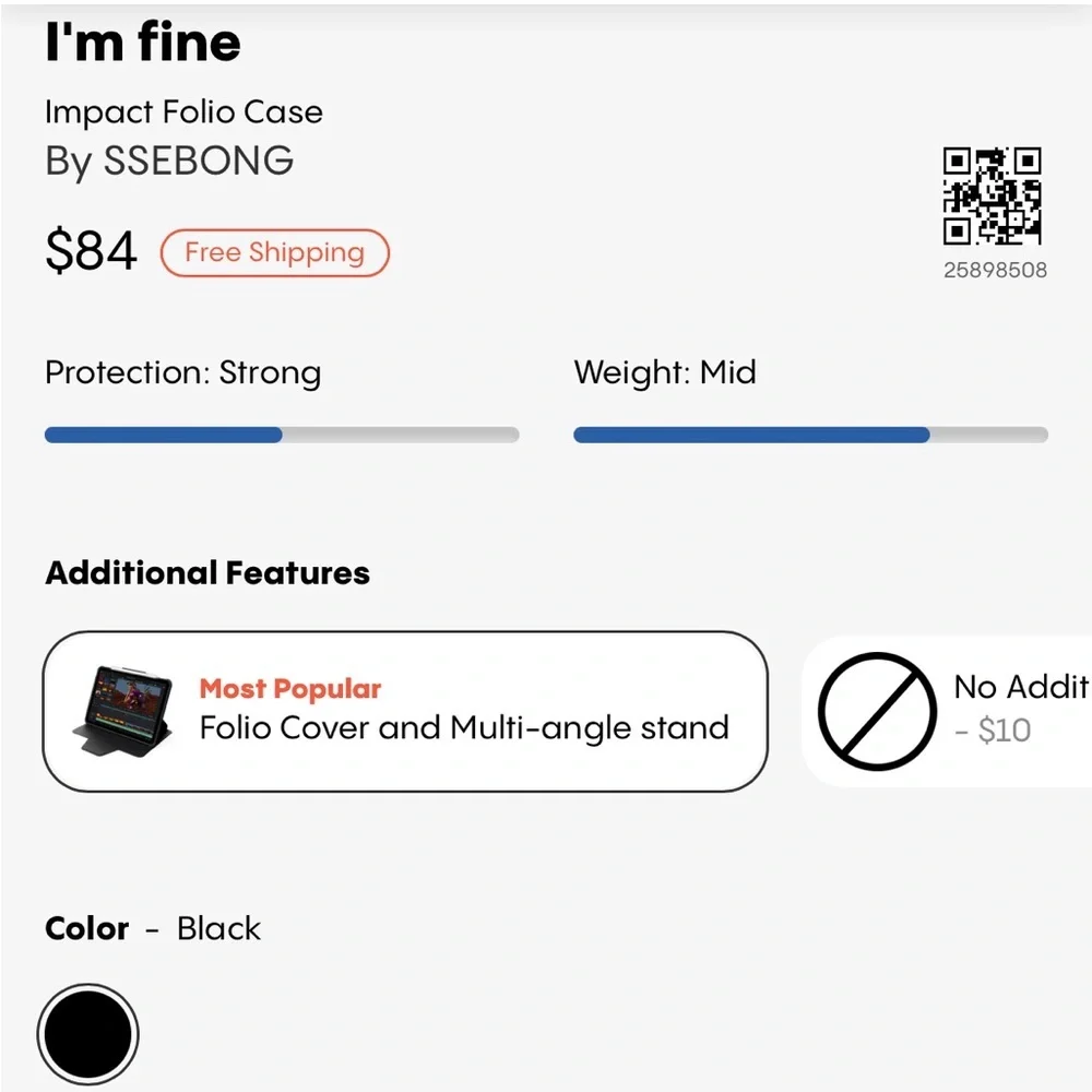 Casetify “I'm fine” Impact Folio Case By SSEBONG IPad Pro 13 inch - Picture 10 of 10